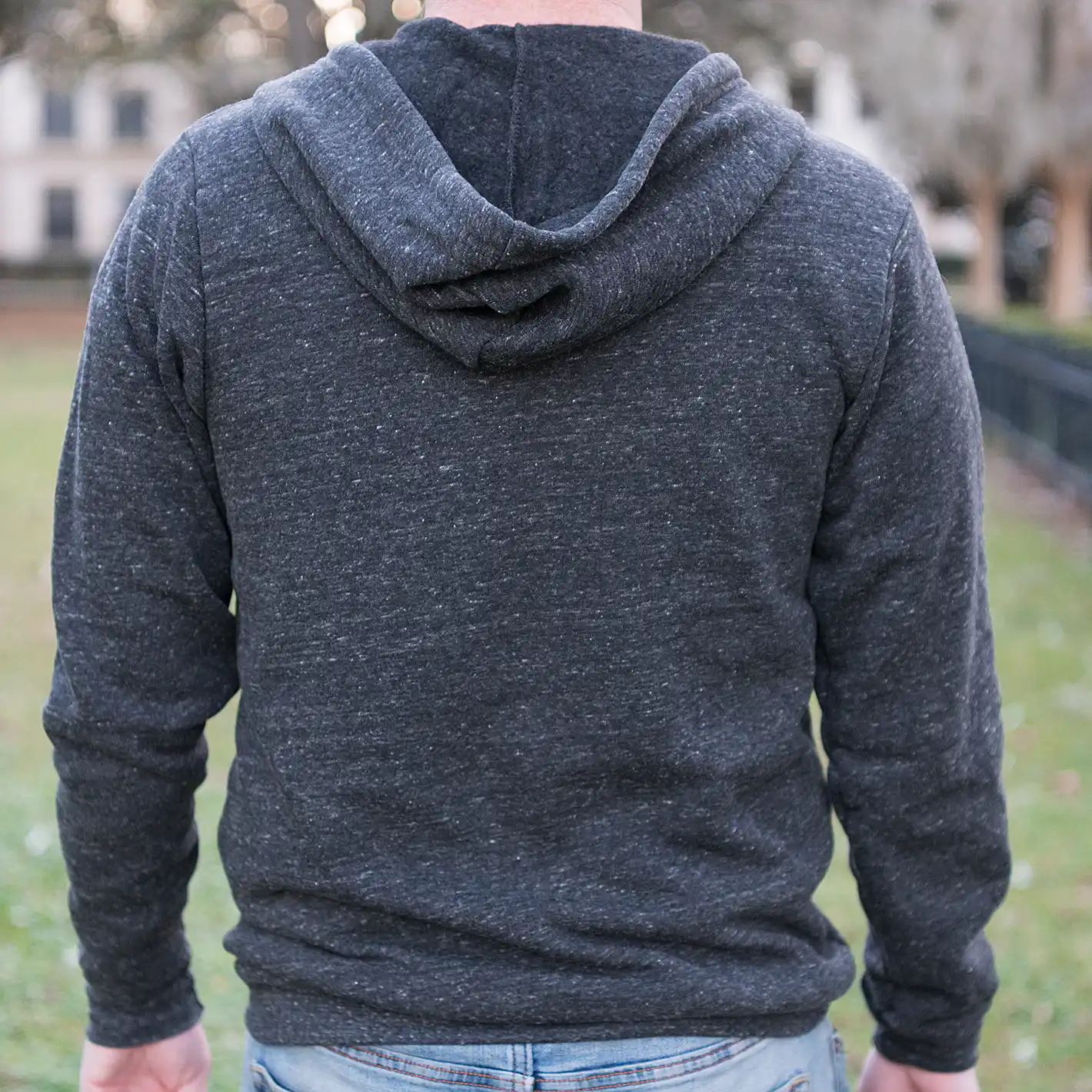 Full Zip Embroidered Hoodie - Charcoal - Image 10