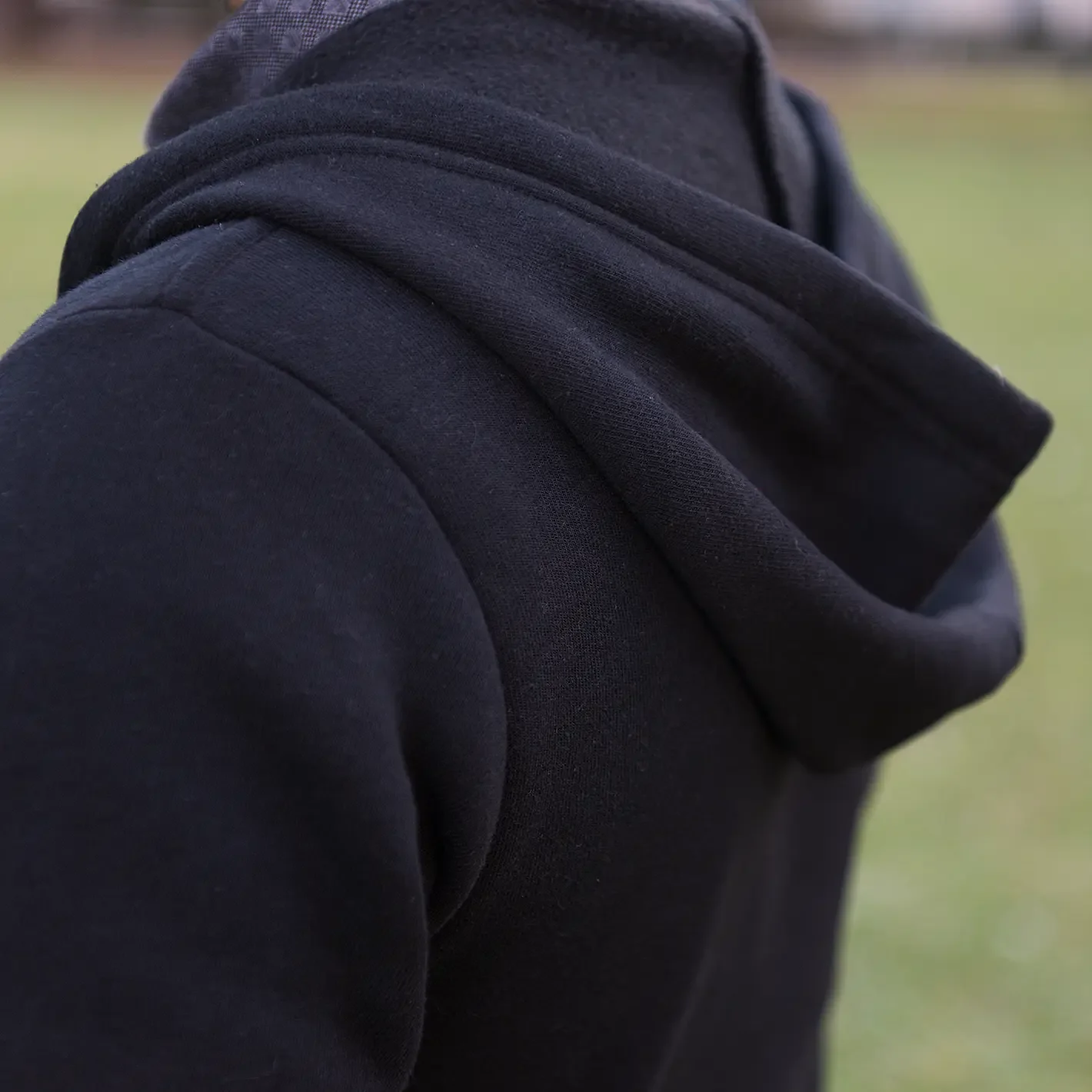 Full Zip Embroidered Hoodie - Black - Image 4