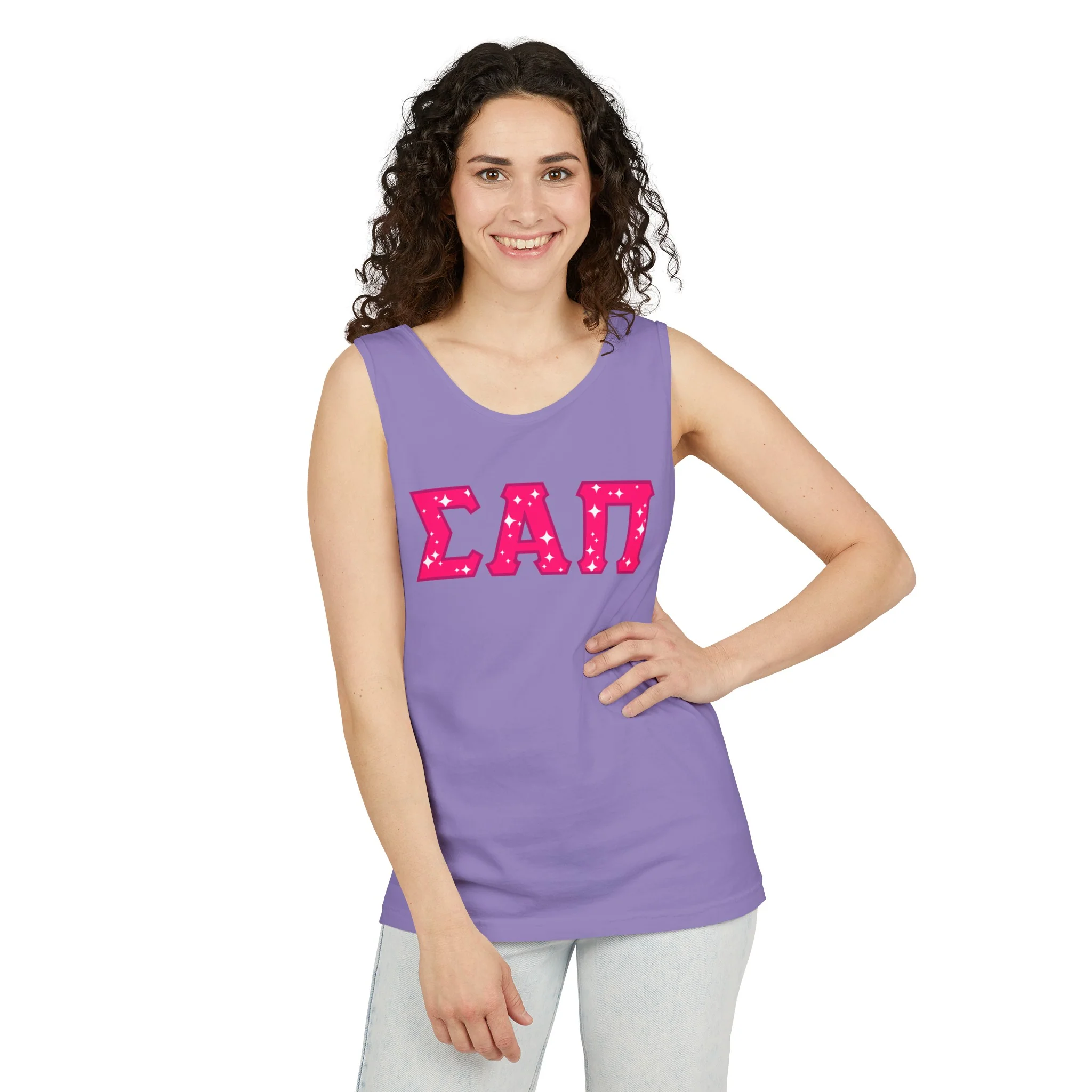 Sigma Alpha Pi Tank Top - Pink logo - Image 11